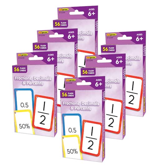 Teacher Created Resources® Fractions, Decimals & Percents Flash Cards Pack, 6ct.